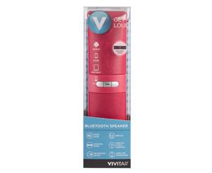 Vivitar Portable Stereo Bluetooth Wireless Speaker w/Rechargeable Battery Red