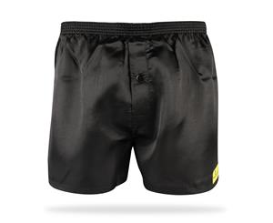 1 Frank and Beans Underwear Mens Satin Boxer Shorts - Black