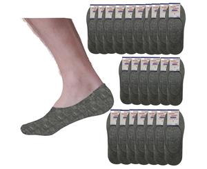 24 Pairs No Show Low Cut Cotton Socks - Grey