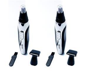 2PK Sansai Portable Cordless Nose/Ear/Moustache Hair Trimmer Stainless Steel