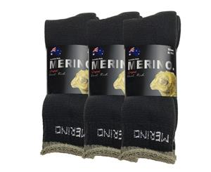 3 Pairs Merino Men's Wool Socks - Charcoal