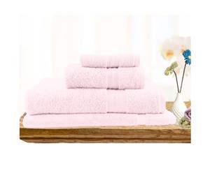 4 Piece Ultra-light Cotton Bath Towel Set in Baby Pink