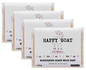 4 x Happy Goat Nourishing Goat's Milk Soap Oatmeal 100g