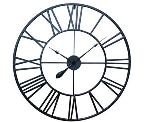 80cm Large Round Wall Clock Metal Industrial Vintage French Provincial Antique