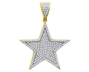 925 Sterling Silver Micro Pave Pendant - STAR gold - Gold