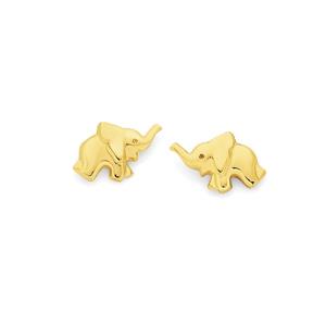 9ct Gold Elephant Stud Earrings