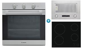 Ariston Built-in Electric Oven with Ceramic Cooktop and Undermount Rangehood