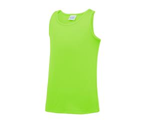 Awdis Just Cool Childrens/Kids Plain Sleeveless Vest Top (Electric Green) - RW4813