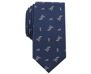 Bar III Navy Blue Men's One Size Skinny Dees Floral Silk Blend Neck Tie