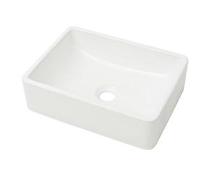 Basin Ceramic White 41x30x12cm Bathroom Above Counter Top Sink Bowl