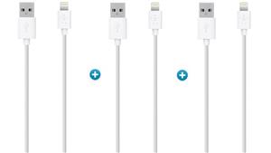 Belkin Mixit Up 3-Pack 1.2m Lightning to USB ChargeSync Cable - White