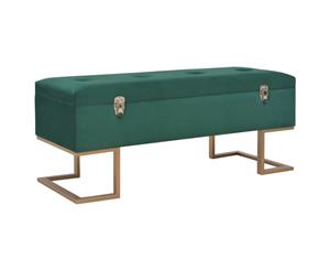 Bench with Storage Compartment 105cm Green Velvet Entryway Ottoman