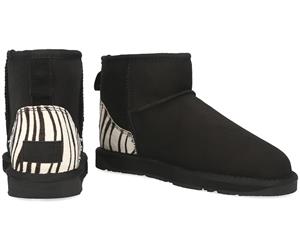 Bluestar Women's Premium Australian Sheepskin Ugg Boot - Black Zebra
