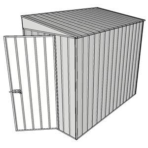 Build-A-Shed 1.2 x 2.3 x 2.0m Zinc Tunnel Shed Tunnel Hinged Door No Side Doors - Zinc
