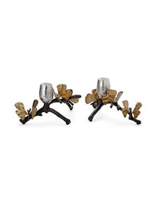 Butterfly Gingko Candle Holders (Set Of 2)