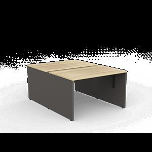 CeVello 1200 x 750mm Oak And Charcoal Two User Double Sided Desk