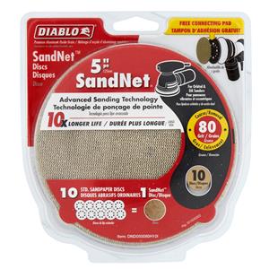 Diablo 125mm 80 Grit Orbital SandNet Discs - 10 Pack