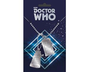 Doctor Who Tardis and Dalek Dog Tag