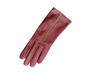 Eastern Counties Leather Womens/Ladies Sadie Contrast Panel Gloves (Taupe/Oxblood) - EL266