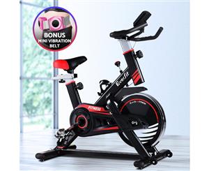 Everfit Spin Bike Exercise Bike 03-BK Drink Holder Cycling Fitness Commercial Home Workout Gym Equipment Black