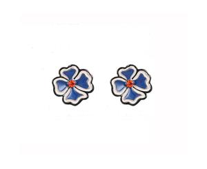 Fable Womens/Ladies Floral Stud Earrings (1 Pair) (Blue) - JW932