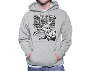 Flash Gordon Space Suit Rocket Montage Men's Hooded Sweatshirt - Heather Grey