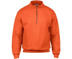 Gildan Adult Vintage 1/4 Zip Sweatshirt Top (Orange) - BC1408