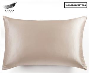Gioia Casa Two-Sided 100% Mulberry Silk Pillowcase - Champagne