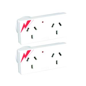 HPM Surge Protected Double Adaptor - 2 Pack