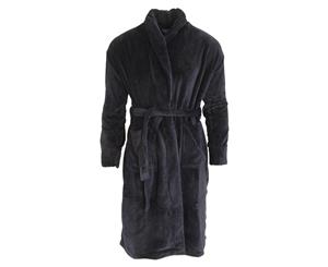 Harvey James Mens Supersoft Dressing Gown/Robe (Navy) - N1057
