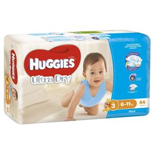 Huggies Ultra Dry Nappies Size 3 Boy 6-11kg Bulk 44 Pack