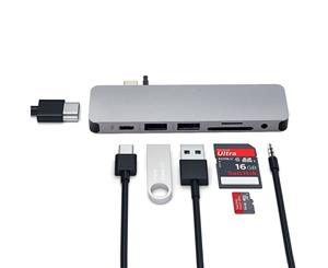 HyperDrive SOLO 7-In-1 USB-C Hub | 4K HDMI + SD Card Readers + Pass-Through - Space Grey