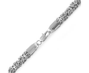 Iced Out Stainless Steel BYZANTINE Bracelet - 6mm silver - Silver