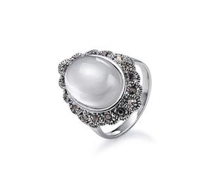 Intrigue Womens/Ladies Vintage Look Ring (Silver) - JW841
