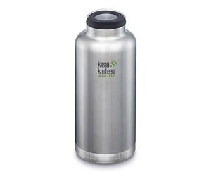 Klean Kanteen TKWide Insulated Drinking Bottle Wide Loop Cap 64oz - Brushed Stainless