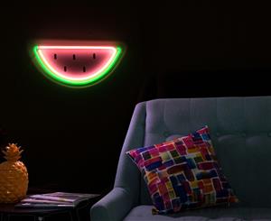 LIT. 40x20cm LED Flexmelon Neon Watermelon Wall Light - Pink/Green