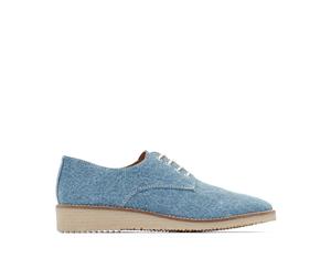 La Redoute Collections Womens Denim Brogues With Honey Sole - Denim
