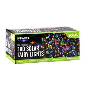 Lytworx 100 Multicolour LED 2 Function Solar Fairy Lights