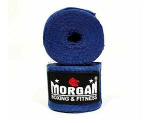 MORGAN Boxing Hand Wraps Muay Thai MMA 180Inch - 4M Long (Pair) - Blue