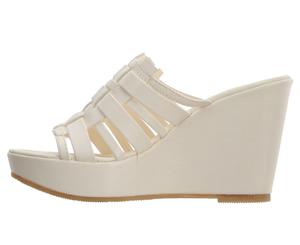 Manufacture D'essai Women's Textured Wedge-Heel Sandal - White