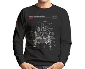 NASA Lunar Module Blueprint Men's Sweatshirt - Black