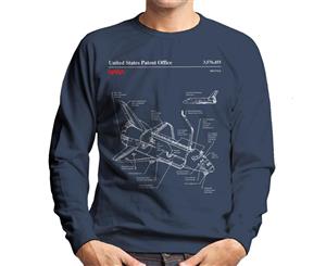 NASA Space Shuttle Blueprint Men's Sweatshirt - Navy Blue