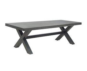 New York Industrial 2.4M Dark Grey Outdoor Poly-Cement Dining Table - Grey - Outdoor Polycement Tables