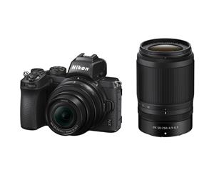 Nikon Z 50 Mirrorless Digital Camera with 16-50mm and 50-250mm Lenses - Black