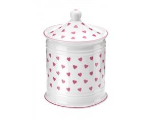 Nina Campbell Pink Hearts Design Bone China Cotton Wool Jar