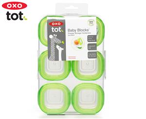 OXO Tot 6-Piece Baby Blocks Freezer Storage Container Set 2Oz - Green