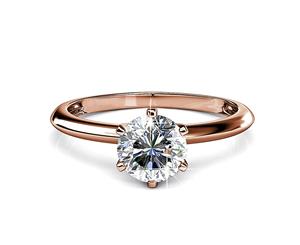 One In A Million Solitaire Ring Embellished with Swarovski crystals-Rose Gold/Clear