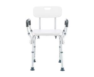 Padded Armrests and Back Adjustable Medical Bath Seat Shower Chair Bathroom Stool