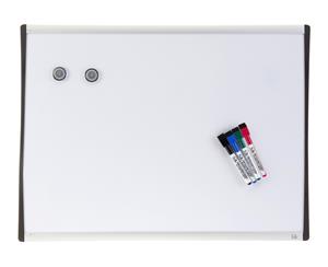 Quartet 61cm Mountable Magnetic Whiteboard/Aluminium Frame/4x Markers/2x Magnets