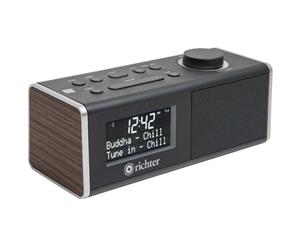 RR40WAL RICHTER Digital DAB+ Alarm Clock Radio Walnut Bluetooth/ NFC Richter Preset 10 DAB+ & 10 FM Stations DIGITAL DAB+ ALARM CLOCK RADIO